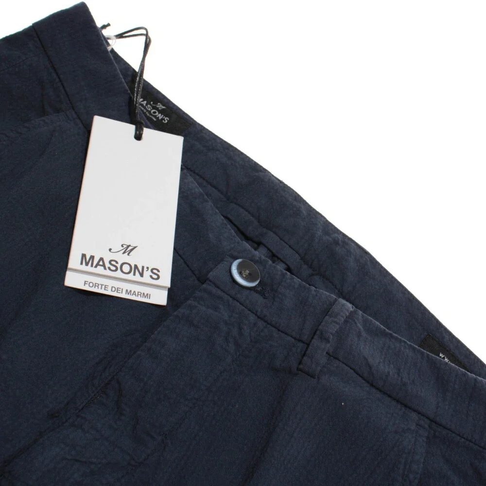 Mason's NWT Chinos / Casual Pants Size 48 (US 32) Torino in Blue Cotton Blend
